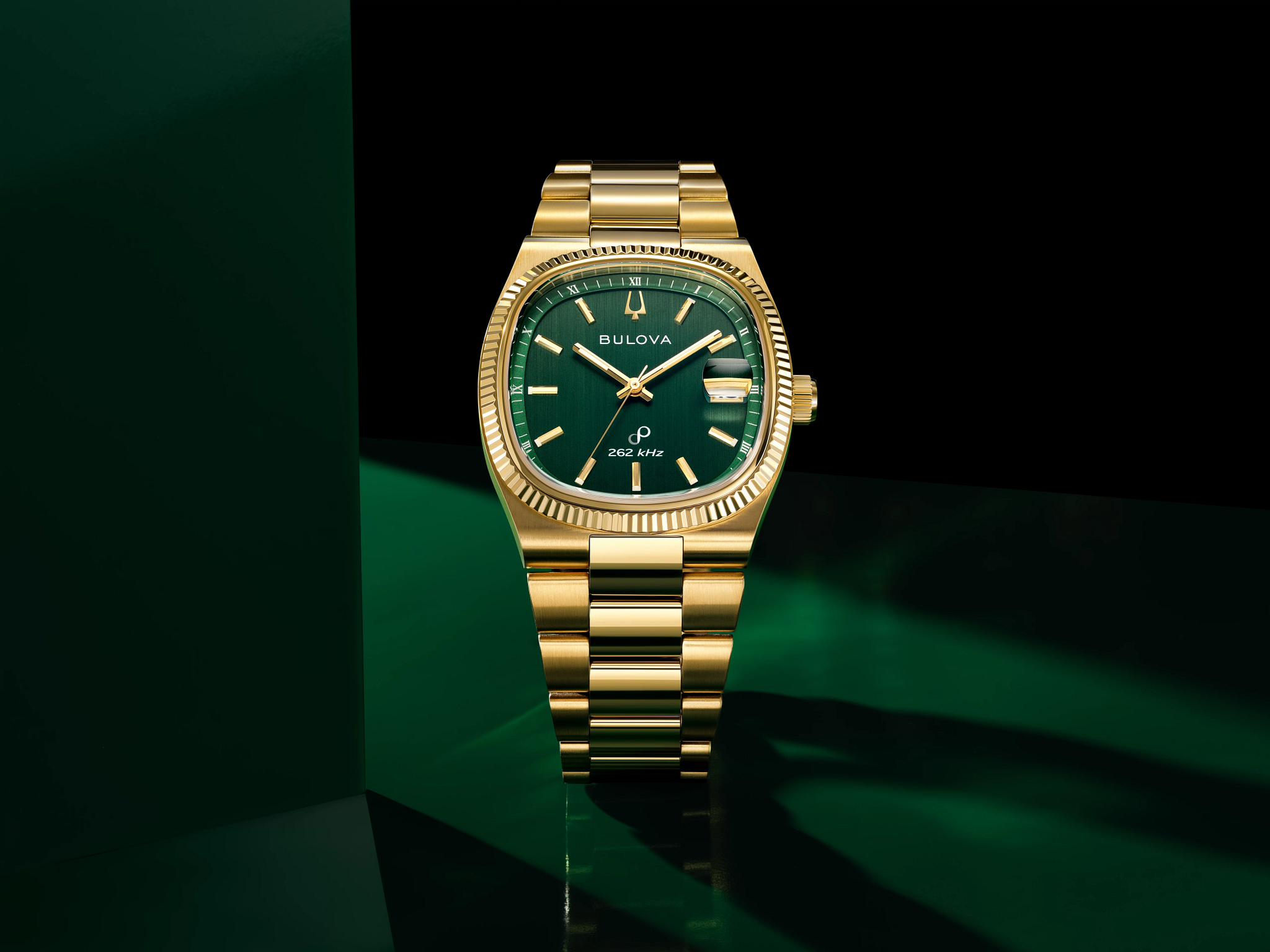 Green Dial Stainless Steel Bracelet Super Seville 97B237 | Bulova